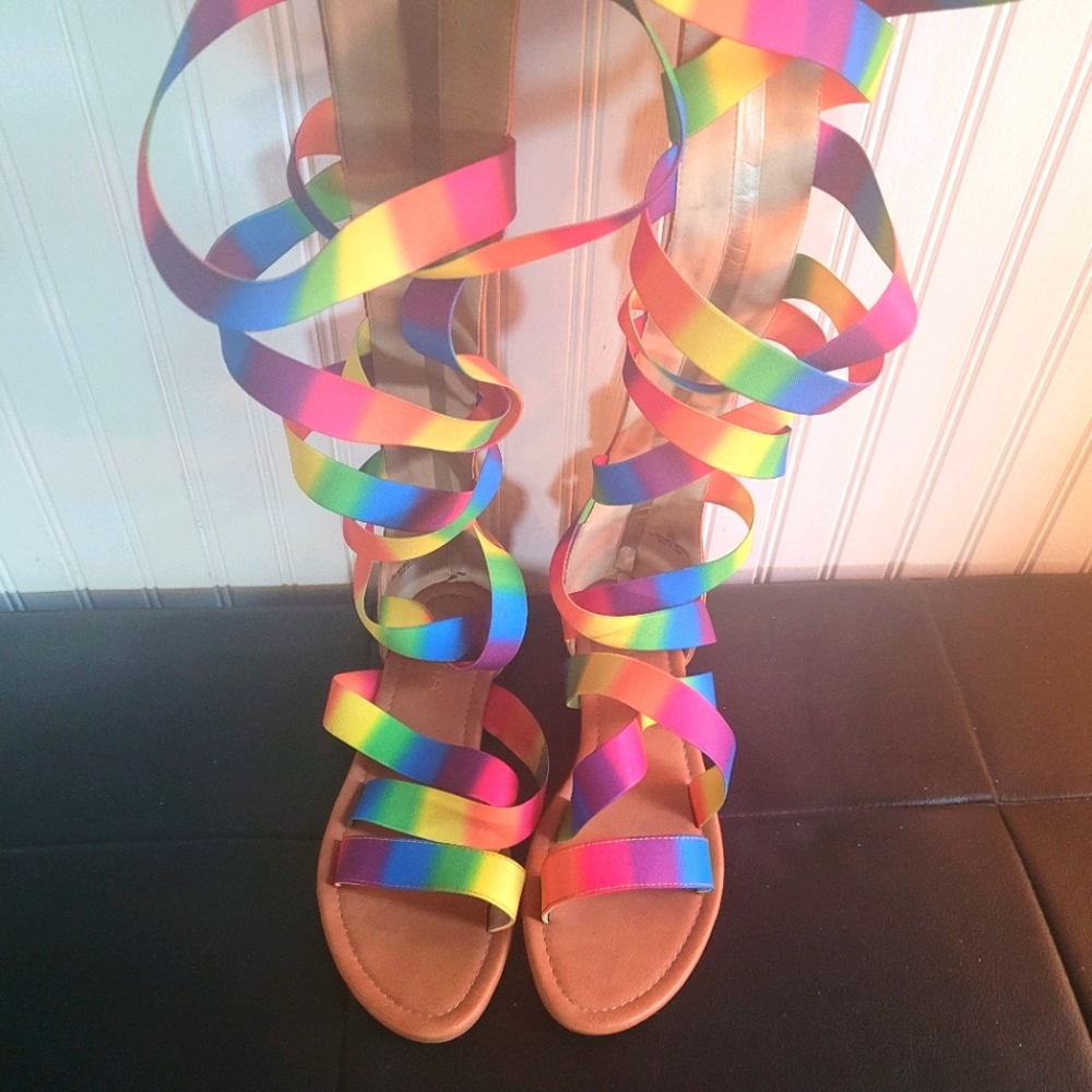 Rainbow Rave Gladiator Sandals